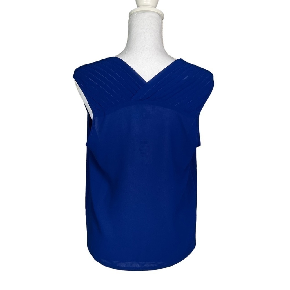 Cache Drape Front Blouse in Royal Blue Sleeveless NWT Size S - Picture 3 of 8